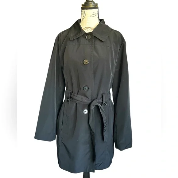 FOG By London Fog Women’s Button up Short Trench Coat Large - Picture 1 of 9